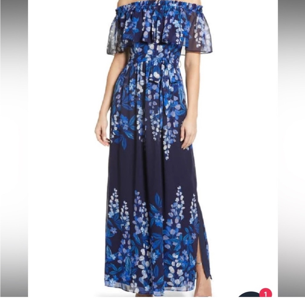 Eliza J Navy Floral Dress